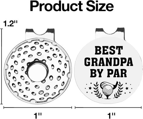TSUYAWU Best Grandpa by Par Golf Ball Marker - علامة جولف مضحكة للجد مع مشبك قبعة مغناطيسي للجولف هدية مبتكرة لإكسسوارات الجولف هدايا لعشاق الجولف للرجال من Grandpa Papa in Kuwait