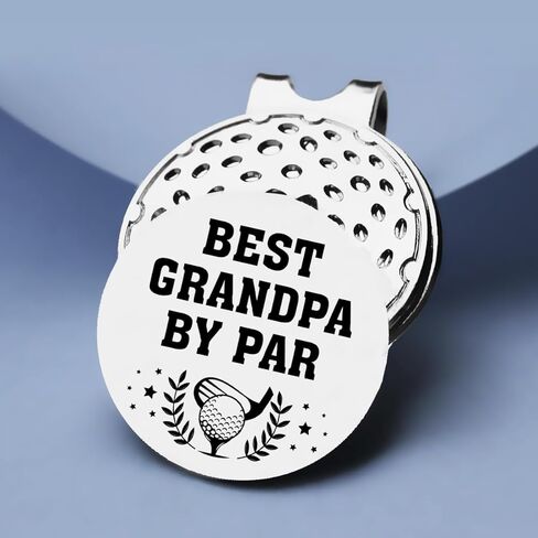 TSUYAWU Best Grandpa by Par Golf Ball Marker - علامة جولف مضحكة للجد مع مشبك قبعة مغناطيسي للجولف هدية مبتكرة لإكسسوارات الجولف هدايا لعشاق الجولف للرجال من Grandpa Papa in Kuwait