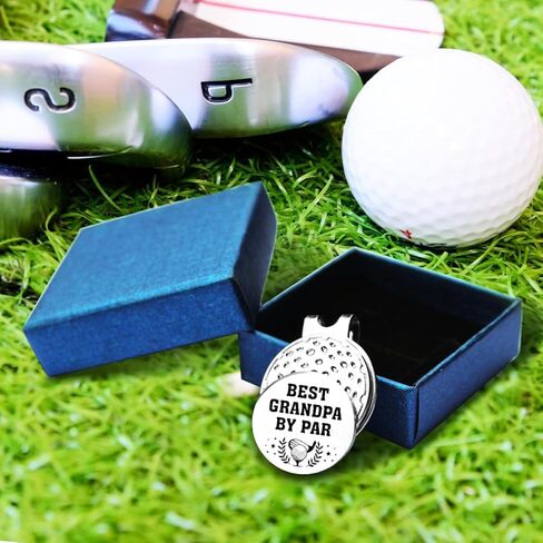TSUYAWU Best Grandpa by Par Golf Ball Marker - علامة جولف مضحكة للجد مع مشبك قبعة مغناطيسي للجولف هدية مبتكرة لإكسسوارات الجولف هدايا لعشاق الجولف للرجال من Grandpa Papa in Kuwait