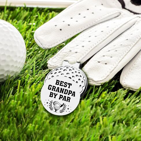 TSUYAWU Best Grandpa by Par Golf Ball Marker - علامة جولف مضحكة للجد مع مشبك قبعة مغناطيسي للجولف هدية مبتكرة لإكسسوارات الجولف هدايا لعشاق الجولف للرجال من Grandpa Papa in Kuwait