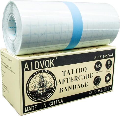Tattoo Aftercare Waterproof Bandage, 6"x11Yard, Transparent Tattoo Cover Up, Second Skin Healing Adhesive Wrap, Tattoo Supplies for Wound Treatment, Skin Care Protection Film in Saudi Arabia