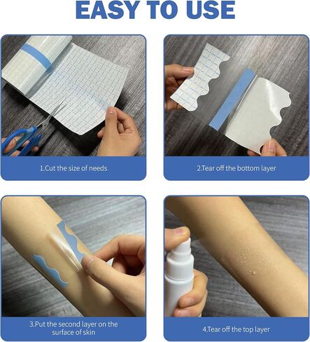 Tattoo Aftercare Waterproof Bandage, 6"x11Yard, Transparent Tattoo Cover Up, Second Skin Healing Adhesive Wrap, Tattoo Supplies for Wound Treatment, Skin Care Protection Film in Saudi Arabia