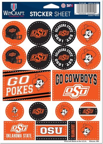WinCraft NCAA Oklahoma State University Cowboys 5" x 7" Variety Sticker Sheet in Saudi Arabia