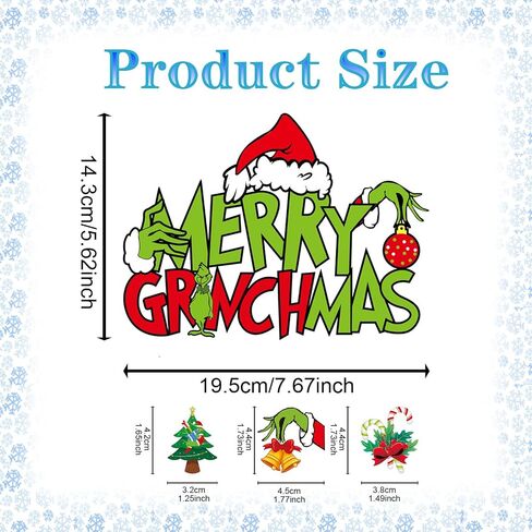 Christmas Wreath, Merry Christmas Wreath for Front Door, Green Monster Christmas Decorations Wooden Door Signs Home Decor for Front Porch Window Wall Farmhouse Indoor Outdoor in Saudi Arabia