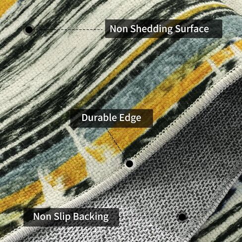 HOMBYS Modern Stripe Area Rug for Living Room Bedroom 8X10 ft, Large Farmhouse Boho Floor Carpet with Non-Slip Backing for Indoor Office Dining Room, Bohemian Home Deco, Machine Washable ﻿ in Saudi Arabia