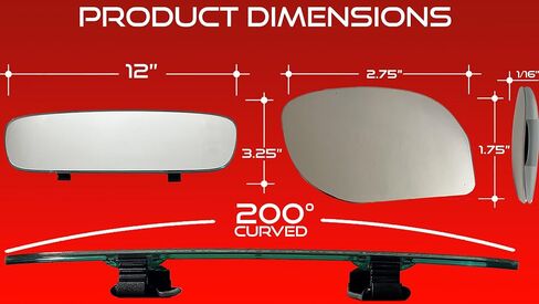 Universal Car Rear View Mirror - Clip on Rearview Car Mirror - Wide Angle & Panoramic Rear View Mirror - Easy Mount Curved Blind Spot Rear View Mirror - Extended Rear View Mirror for Car, Truck & Jeep in Saudi Arabia