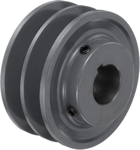 uxcell 2BK40-1 1/8 V-Belt Sheave 1 1/8"Bore 3.95"OD Double Groove Web Sheave Bored-to-Size Sheave, Cast Iron, Belt Section for 3L or B Belt in Saudi Arabia