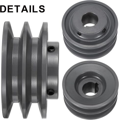 uxcell 2BK40-1 1/8 V-Belt Sheave 1 1/8"Bore 3.95"OD Double Groove Web Sheave Bored-to-Size Sheave, Cast Iron, Belt Section for 3L or B Belt in Saudi Arabia