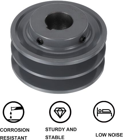 uxcell 2BK40-1 1/8 V-Belt Sheave 1 1/8"Bore 3.95"OD Double Groove Web Sheave Bored-to-Size Sheave, Cast Iron, Belt Section for 3L or B Belt in Saudi Arabia
