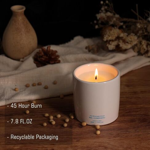 Eucalyptus & Mint Candles for Home Scented, 7.8oz 45 Hours Burn Soy Aromatherapy Candle Gift for Stress Relief, Yoga, Relaxing SPA, All Natural Strong Scented Ceramic Jar Candles for Men and Women in Saudi Arabia