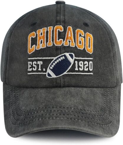 Embroidered Vintage Football Hat for Men Women, Adjustable Classic Football Fans City Baseball Cap in Saudi Arabia