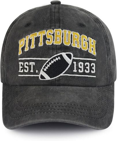 Embroidered Vintage Football Hat for Men Women, Adjustable Classic Football Fans City Baseball Cap in Saudi Arabia
