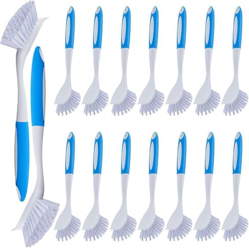 Hsei 20 Pcs Kitchen Scrub Dish Brush Bulk with Long Handle Dish Scrubber with Stiff Bristles Washing Scrub Brushes for Housekeeping or Cleaning Company Hotel (Blue) in Saudi Arabia