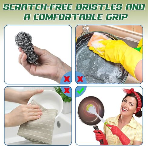 Hsei 20 Pcs Kitchen Scrub Dish Brush Bulk with Long Handle Dish Scrubber with Stiff Bristles Washing Scrub Brushes for Housekeeping or Cleaning Company Hotel (Blue) in Saudi Arabia