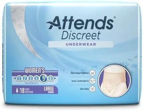 Attends Discreet Incontinence Care Women's Protective Underwear with Dual Leakage Protection, Medium, 80Count in Saudi Arabia
