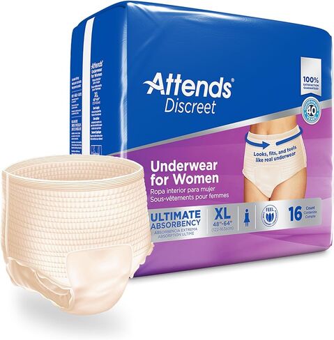 Attends Discreet Incontinence Care Women's Protective Underwear with Dual Leakage Protection, Medium, 80Count in Saudi Arabia