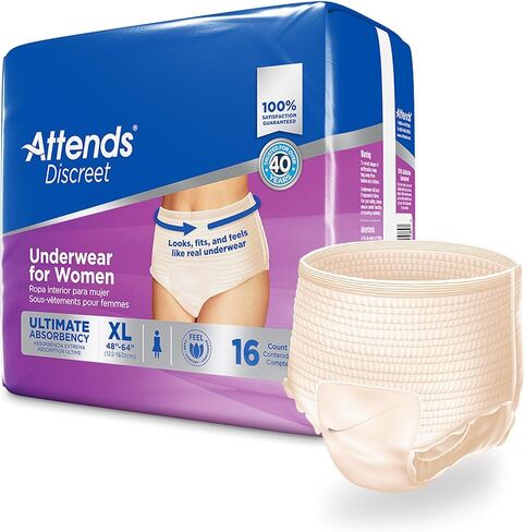 Attends Discreet Incontinence Care Women's Protective Underwear with Dual Leakage Protection, Medium, 80Count in Saudi Arabia