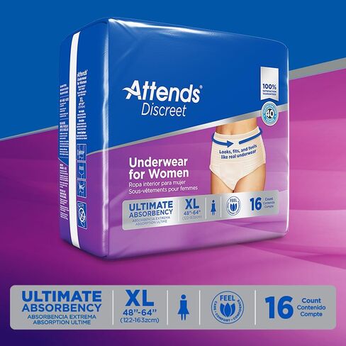 Attends Discreet Incontinence Care Women's Protective Underwear with Dual Leakage Protection, Medium, 80Count in Saudi Arabia