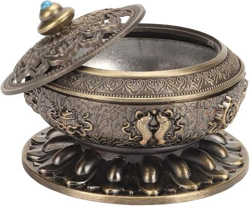 10cm / 3.9in Incense Holder Nepal Sandalwood Alloy Incense Burner Holder Decorative Desktop for Relieving Anxiety,Yoga Relaxation Suitable for Yoga Room, Tea Room,Bedroom in Saudi Arabia