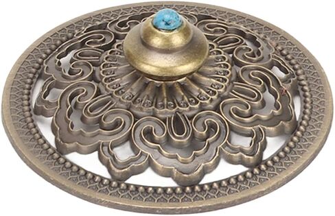 10cm / 3.9in Incense Holder Nepal Sandalwood Alloy Incense Burner Holder Decorative Desktop for Relieving Anxiety,Yoga Relaxation Suitable for Yoga Room, Tea Room,Bedroom in Saudi Arabia