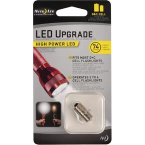 Nite Ize High Power LED Upgrade - LED Light Bulb for C and D Cell Flashlights - 74 Lumen Replacement Upgrade Bulb for Soft White Light - White