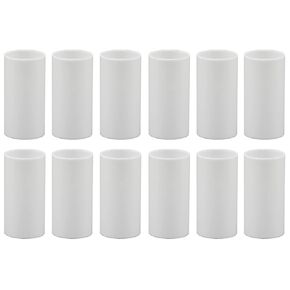 Creative Hobbies® 4" White Plastic Candle Covers Sleeves Chandelier Socket Covers ~ 4 Inch Candelabra Base | Set of 12