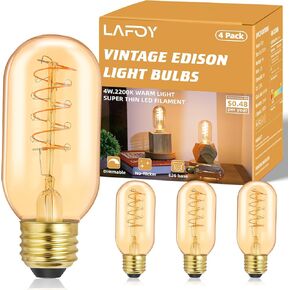 Vintage Edison LED Light Bulb 25 Watt Equivalent E26 Medium Base Dimmable Soft Warm 2200K Amber Antique T45 Small Old Fashioned Retro Rustic Style Standard 25W Bulb for Bathroom Dining Room Bedroom