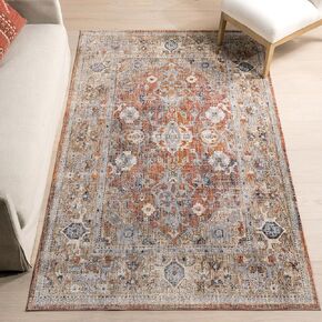 nuLOOM Brittany Oriental Style Medallion Area Rug - 8x10 Area Rug Oriental & Oriental Style Rust/Blue Rugs for Living Room Bedroom Dining Room Kitchen