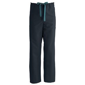 Medline 950DKWML-CM ComfortEase Unisex Non-Reversible Cargo Scrub Pant with Drawstring Waist, Tall Inseam, Black, Medium