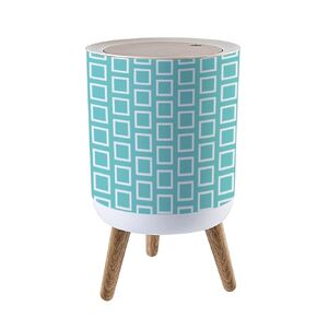 Trash Can with Lid Retro 1960s Pattern Mid Century Modern Repeating Background Vintage Garbage Can Round Waste Bin Press Cover Dog Proof Wastebasket for Kitchen Bathroom Living Room Nursery 1.8gal