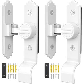 قفل مزلاج باب الحظيرة 90 درجة، مزلاج باب الشاشة المنزلقة، قفل باب المرآب، مزلاج الباب القابل للطي، أجهزة الباب المنزلقة المناسبة للحمام، الفناء، الطي المزدوج، الحديقة، باب الحيوانات الأليفة (أبيض - قطعة واحدة) in Kuwait