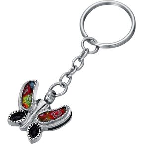 Urn Keychain Butterfly Murano Glass Ash Memorial Keepsake Pendant Cremation Jewelry
