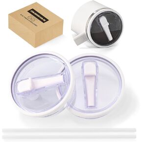 40 OZ Tumbler Lid Replacement, 40 OZ Tumbler Flip Straw Lid Fit for Stanley Adventure Quencher Travel Tumbler 40 OZ, Spill Proof Splash Resistant Tumbler Covers for Stanley Replacement Lid (2 Pack)