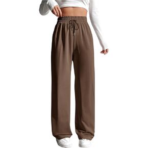 Women's Straight Leg Sweatpants High Drawstring Waist Workout Baggy Pants Casual Lounge