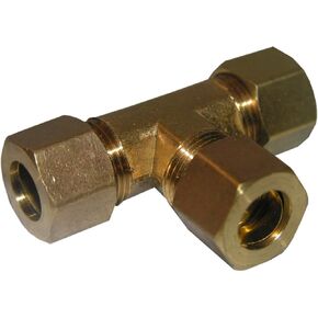 LASCO 17-6429 3/8-Inch Compression by 3/8-Inch Compression by 1/4-Inch Compression Brass Tee