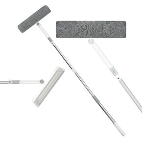 Window Cleaning Kit,Squeegee Window Cleaner Tool 2 in 1 Rotatable Window Cleaning Squeegee Kit with Extension Pole,59.64'' Telescopic Window Washing Kit, Bendable Head for Home Car Glass