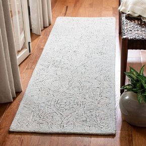 Safavieh Micro-Loop Collection Runner Rug - 2'3" x 7', Grey & Ivory, Handmade Wool, Ideal for High Traffic Areas in Living Room, Bedroom (MLP152F)