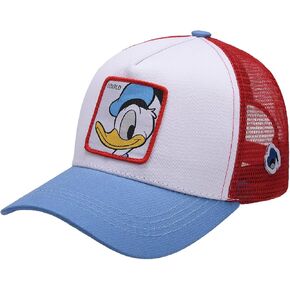 Cartoon Baseball Cap Men's Women's Sun Hat Retro Trucker Hat Breathable Mesh Cap Adjustable Trucker Hats Sports Cap Casual (US, Alpha, One Size, White-red) in Saudi Arabia