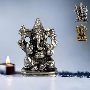 LOVENSPIRE Lord Ganesha for Car Idol Metal Ganpati Showpiece Ganeshji Figurine God of Luck and Success Home Decoration Car Dashboard Return Gifts Housewarming Pooja Diwali