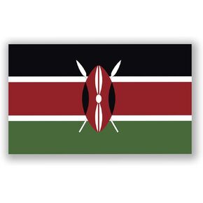 2-Pack Kenya Flag Decal Stickers | Official Flag of Kenya Stickers | 5-Inches by 3-Inches | Premium Quality Vinyl | PD458F