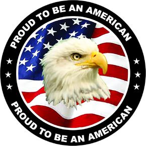 Proud to BE an American Eagle Sticker Uunited States USA (Black) Waterproof Decal Symbol CAR Window Truck Motorcycle Chopper Van SUV Scrapbook Laptop Door Helmet Luggage