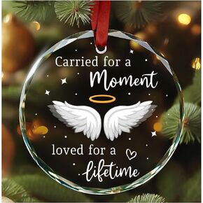 HYTURTLE Miscarriage Memorial Gifts for Loss of Baby Crystal Ornament - Miscarriage Gifts for Parents - Sympathy Gifts -Pregnancy Loss Gifts for Mothers - Christmas Tree Remembrance Keepsake Gifts
