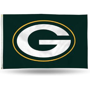 Rico Industries NFL Green Bay Packers 3-Foot by 5-Foot Single Sided Banner Flag with Grommets