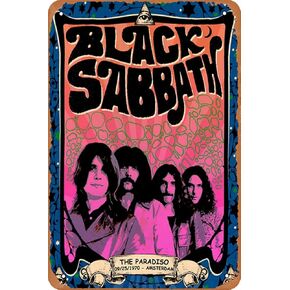 Swrlzvzn Black Sabbath Poster Metal Tin Sign Retro Wall Signs for Home Bar Pub Decor Vintage Family Poster 8x12 inches