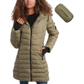 Steve Madden Women's Winter Coat - Packable Long Length Quilted Puffer Parka Coat - Hooded Outerwear Jacket for Women, S-XL