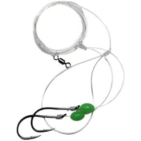 5 Pack of High Low rig High Carbon Steel Octopus 1/0 to 6/0 Hooks Berkley 40 to 60lb Surf or Deep Drop Salt Water hi Low rigs Boat hi lo rigs Made in USA