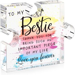 Sisters Gifts from Sister - Gifts for Sister from Brother, Best Sister Ever Gifts, Mothers Day Birthday Sisters Acrylic Puzzle Piece Christmas Wedding Present for Sister Desk Plaque
