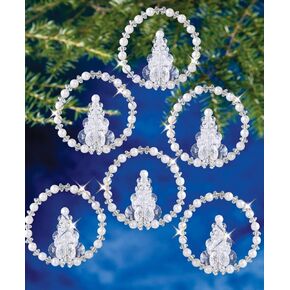 THE BEADERY Beaded Ornament KIT CHRST, Christmas Tree Wreath Makes 12