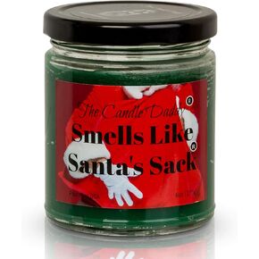 Smells Like Santas Sack Holiday Candle - Brown Sugar Fig Scented Candle - Funny Holiday Candle for Christmas, New Years - Long Burn Time, Holiday Fragrance, Hand Poured in USA - 6oz