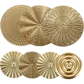 1 Set Gold Wall Hanging Art Wall Decor Circular Wall Art Decorative Wall Decor Geometric Wall Decor Bathroom Wall Decorations Bedroom Wall Decor Gold Floating Metal Brass Disc 3D